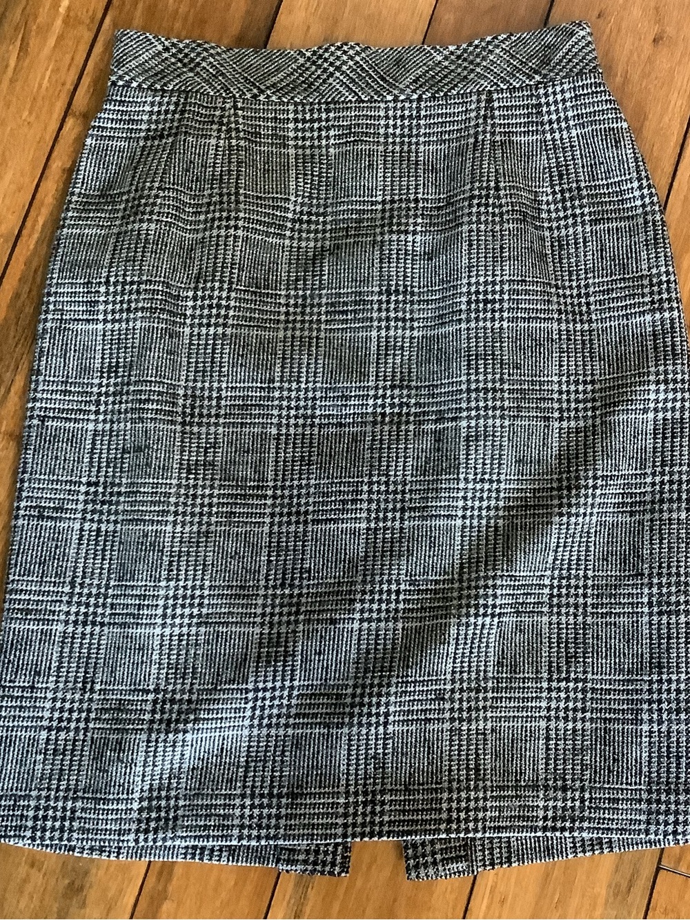 Talbots Classic Black and White Plaid Pencil Skirt